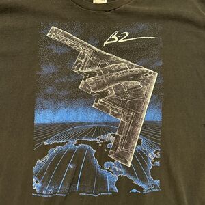 VTG 1991 Blackbird B2 T Shirt Mens 3XL Black Fighter Jet Stealth Bomber Airplane